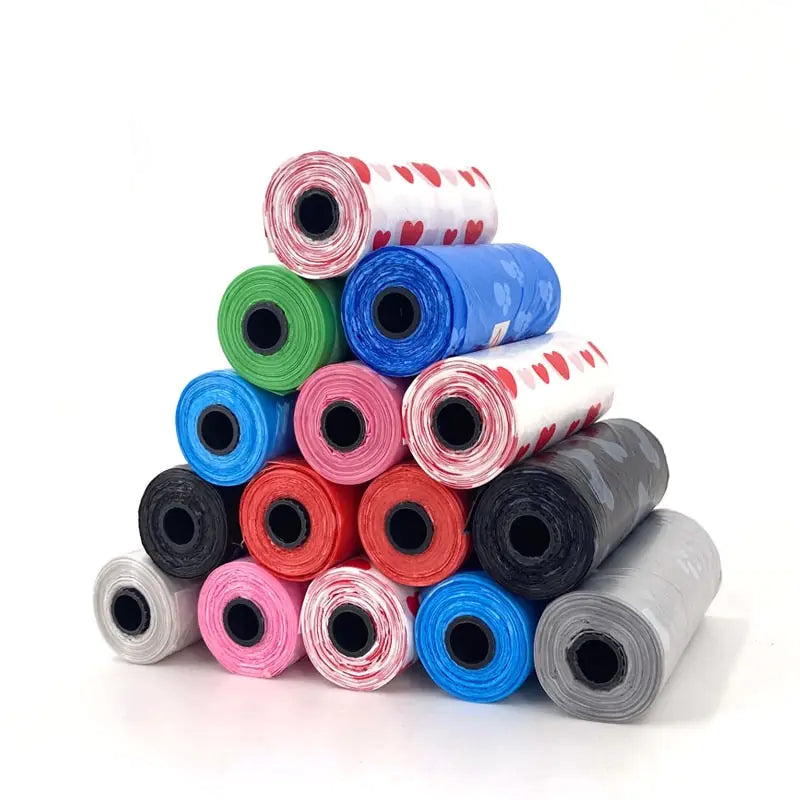 Trash Bag Rolls for Pets (10 Rolls, Random Colors)