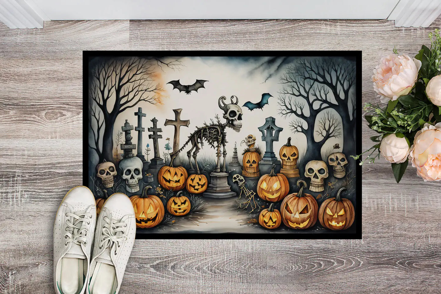 Pet Cemetery Spooky Halloween Doormat, 18x27